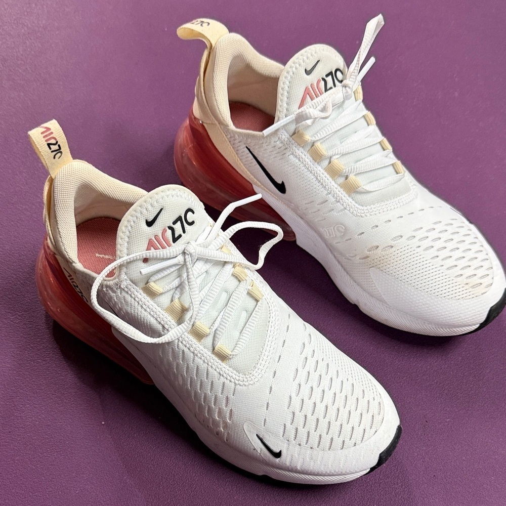 Nike Air Max 270 White with Pink Gradient Heel